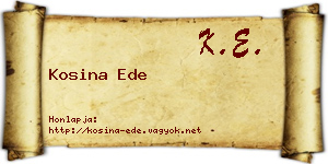 Kosina Ede névjegykártya